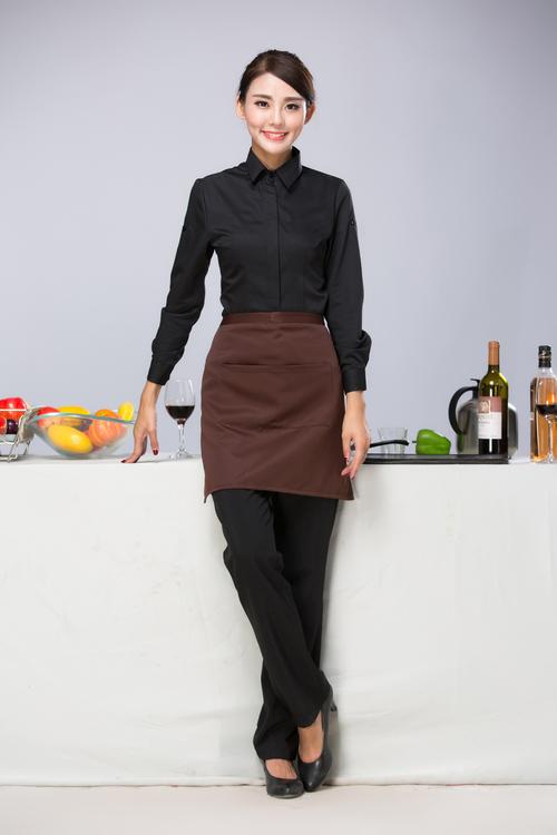 服春款长袖衬衫蛋糕奶茶火锅自助餐烧烤店服务员服装男女【价格,厂家