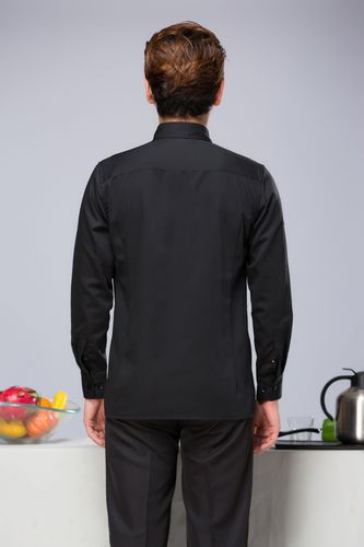 服春款长袖衬衫蛋糕奶茶火锅自助餐烧烤店服务员服装男女【价格,厂家